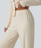 Pantalon d’intérieur taille haute ourlet à volants
