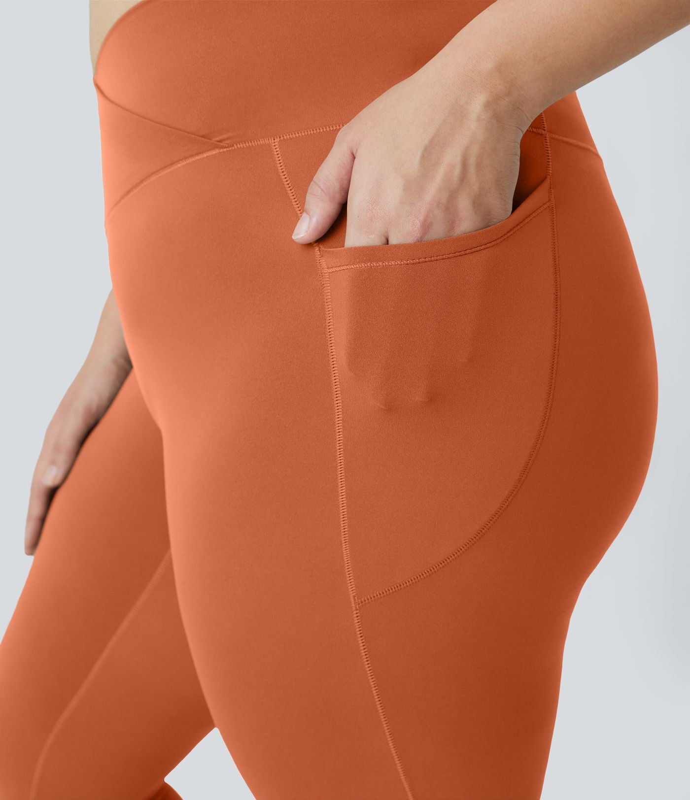 Softlyzero™ Legging Grande Taille Pleine Longueur Taille Haute Poches Latérales Croisée - UPF50+
