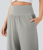 Pantalon fluide resort Breezeful™ à séchage rapide, coupe fendue et effet ventre plat