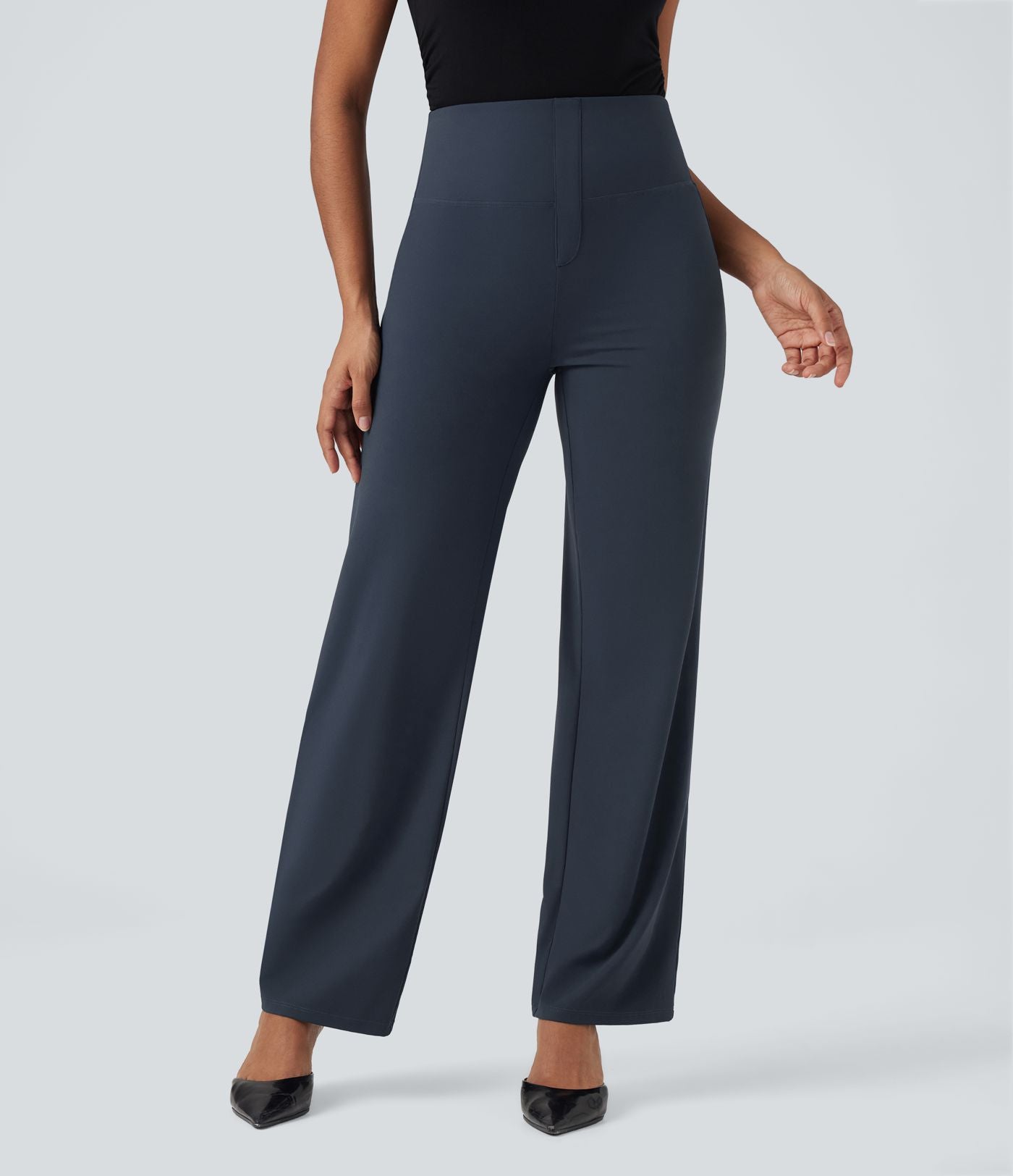 Pantalon de travail droit gainant taille haute avec poches Halara UltraSculpt™