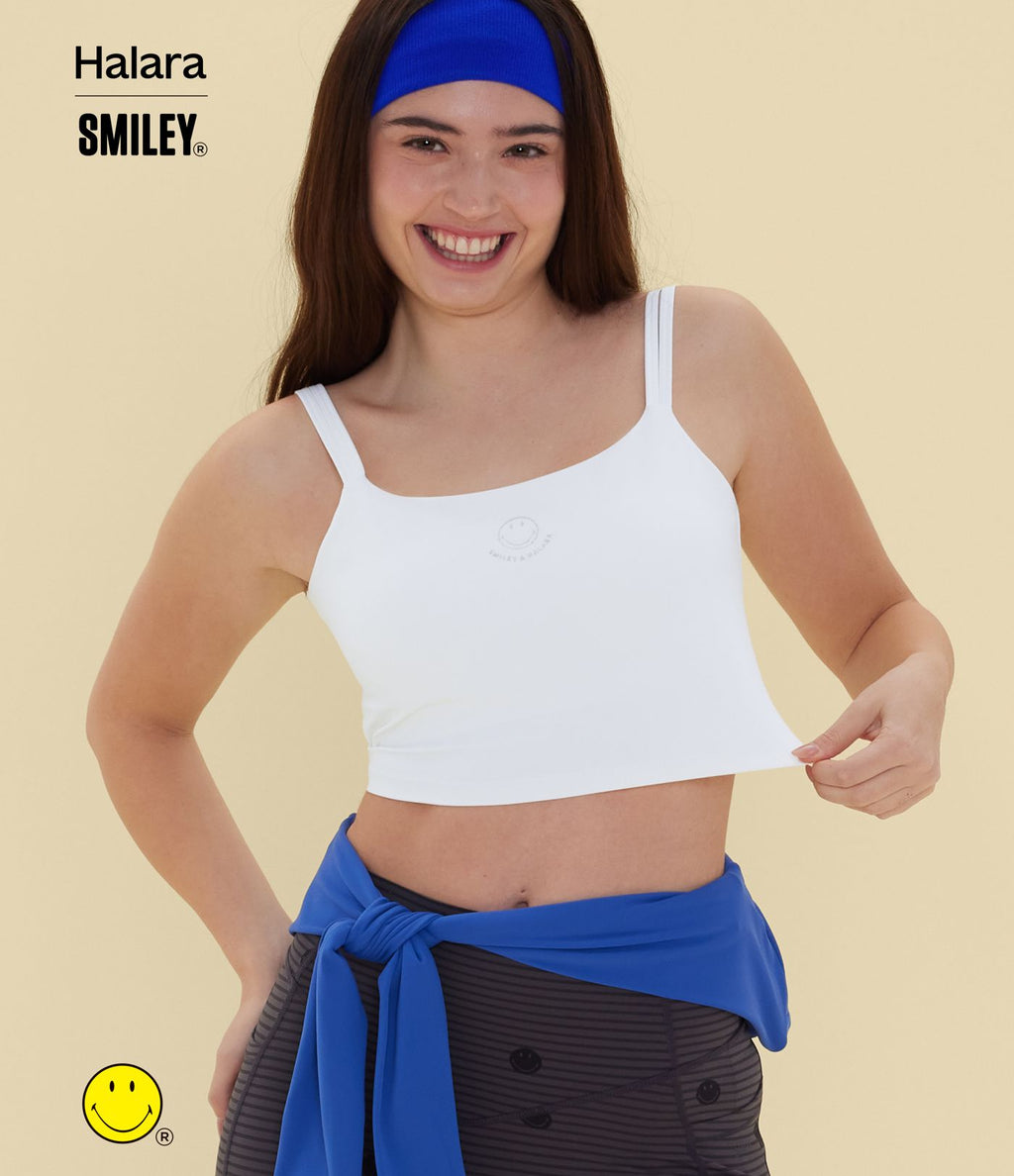 Débardeur de yoga cropped Halara X Smiley® Halara UltraSculpt™ à doubles bretelles dos torsadé ouvert