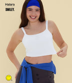 Débardeur de yoga cropped Halara X Smiley® Halara UltraSculpt™ à doubles bretelles dos torsadé ouvert
