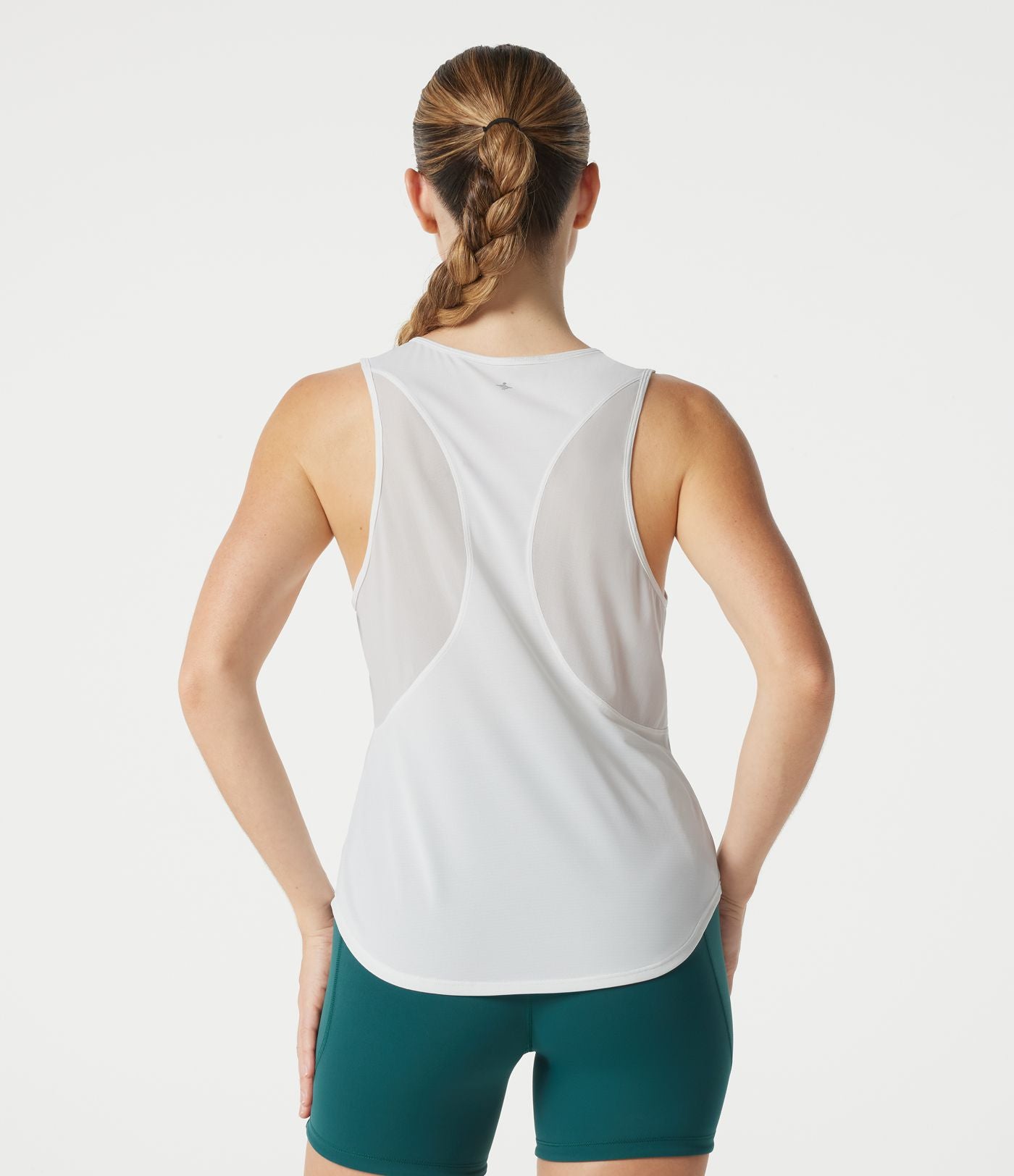 Débardeur de sport, col rond, maille contrastée, ourlet arrondi