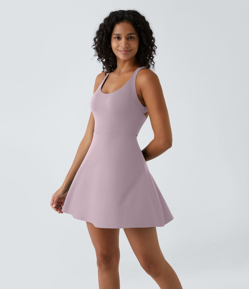 Robe de Danse Sport Mini à Volants Torsadés Dos Nu - Longueur Plus