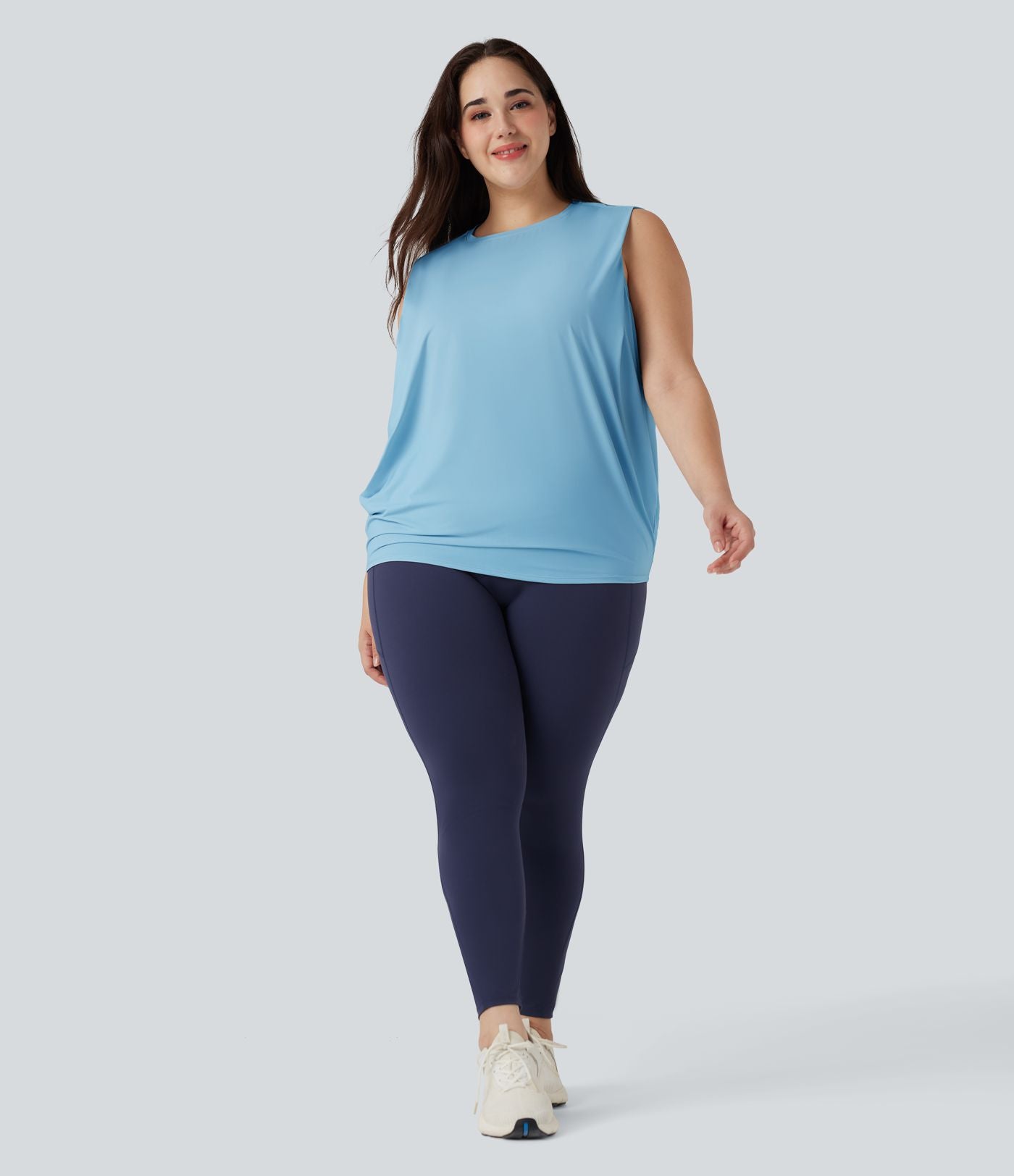Débardeur yoga grande taille col rond Cool Touch - UPF50+
