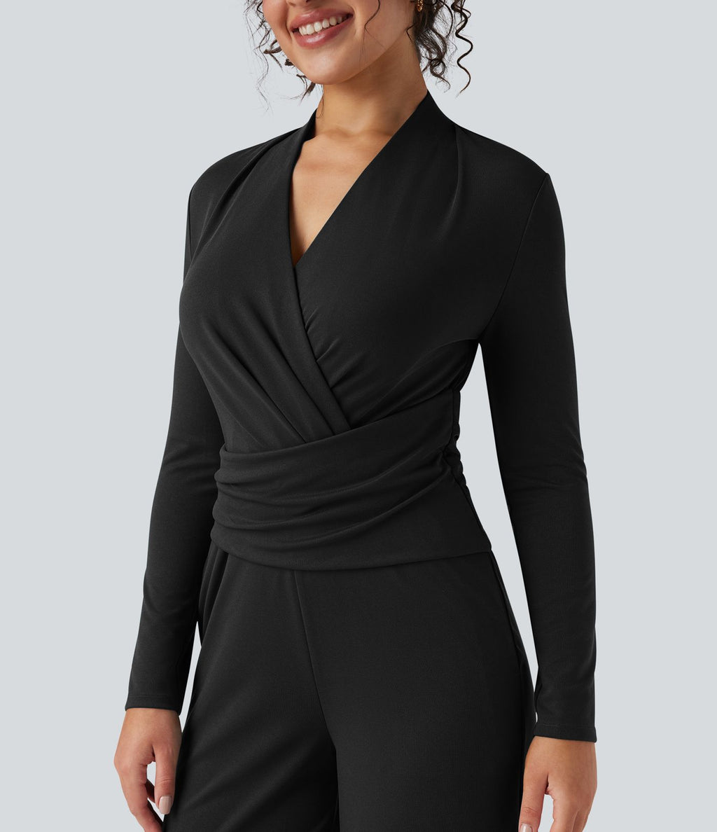 Combinaison tailleur col V manches longues avec zip et poches - Easy Peasy