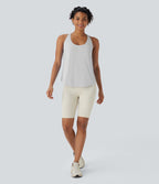 Débardeur yoga dos nu col U avec bretelles croisées, ourlet arrondi et effet frais InstantCool, protection solaire UPF50+