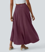 Jupe Longue Casual Breezeful™ Taille Haute à Volants 2en1 Fluide Sèchement Rapide Quotidien Maxi