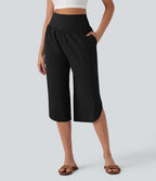 Pantalon corsaire gainant taille haute à ourlet asymétrique et séchage rapide avec poches Breezeful™