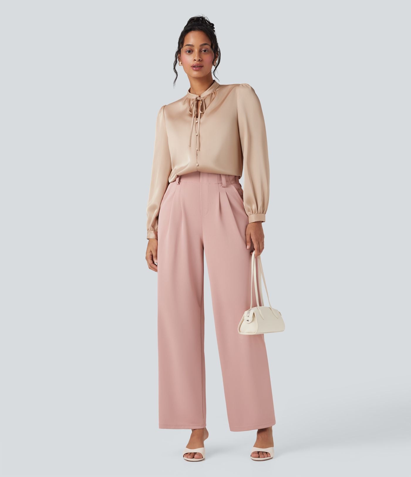 Chemise de travail manches longues nouée devant