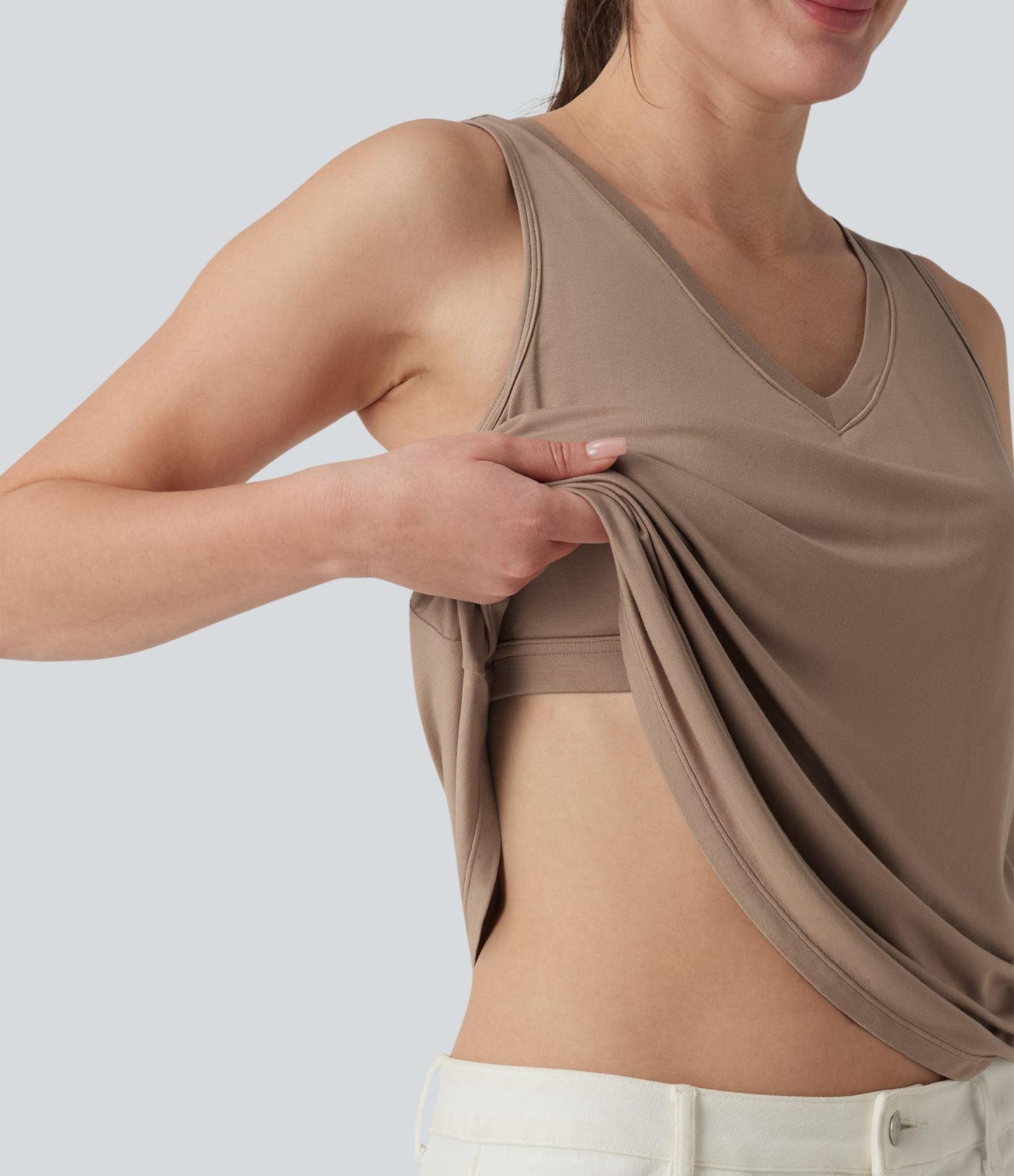 Débardeur casual ample col V avec brassière intégrée