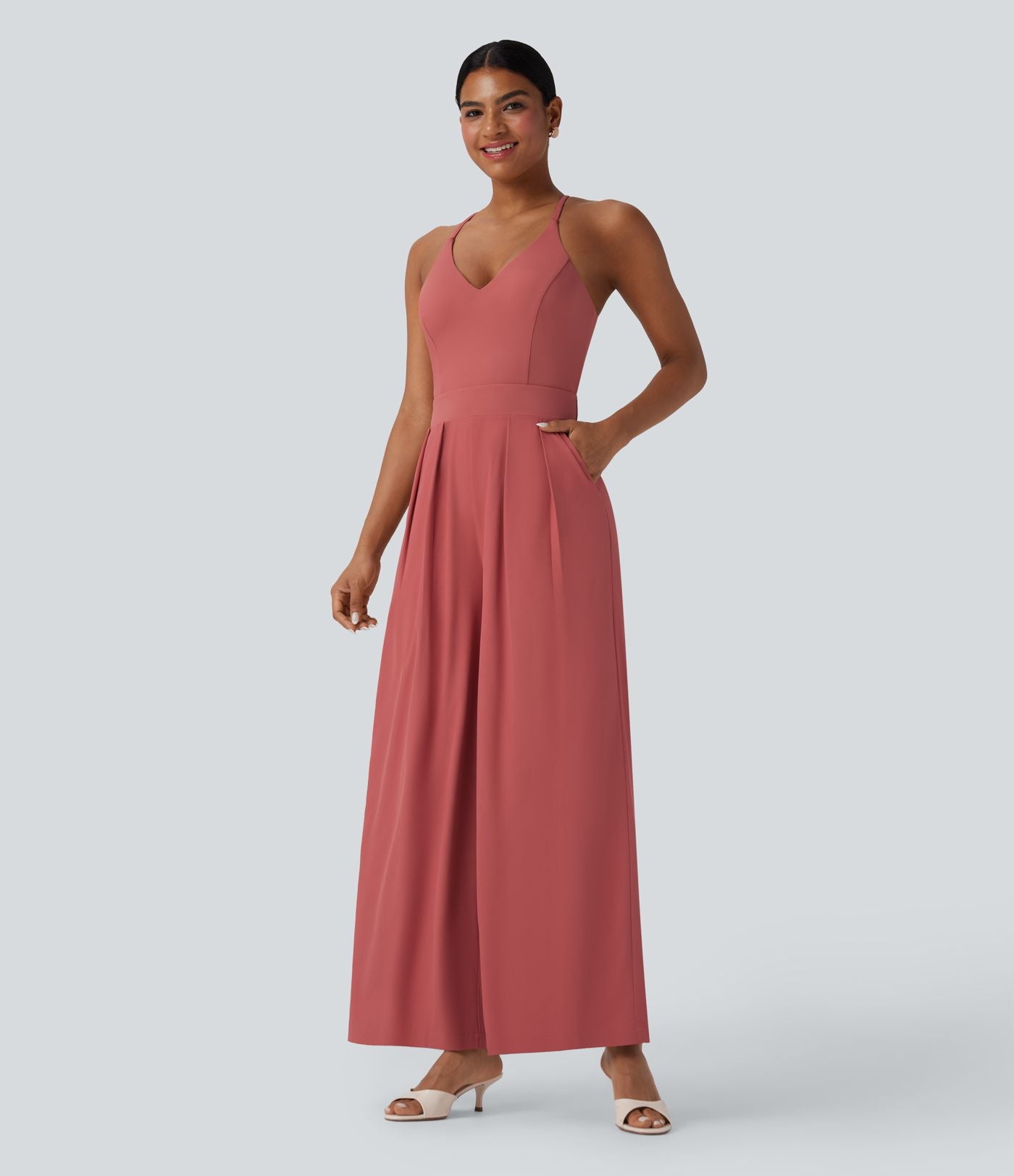 Combinaison à bretelles Breezeful™ dos nu, jambes larges, séchage rapide avec poches latérales - Édition Easy Peasy