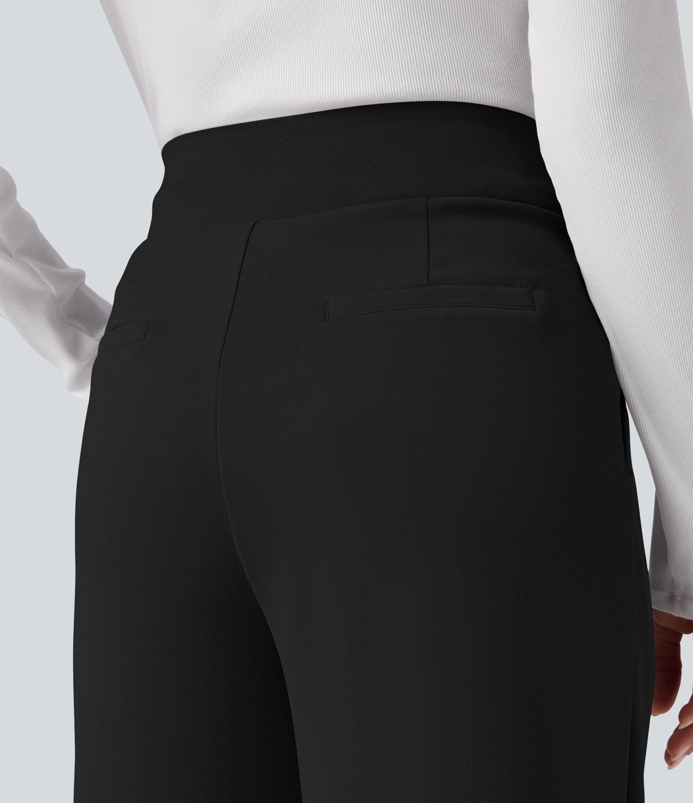 Pantalon de travail droit Halara Flex™ taille haute gainant en crêpe avec poches