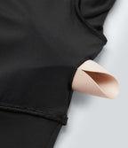 Haut de sport yoga court push-up à manches longues avec passants pouces et dentelle contrastée - UPF50+ SoftlyZero™
