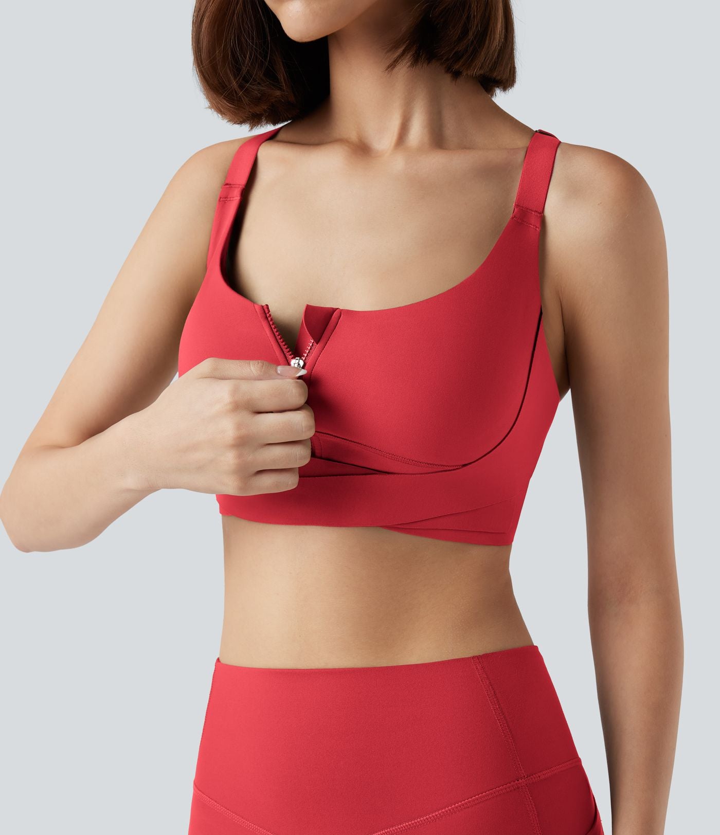 Brassière de sport course SpeedWave™ soutien intermédiaire push-up zip boucle réglable séchage rapide bonnets A-C