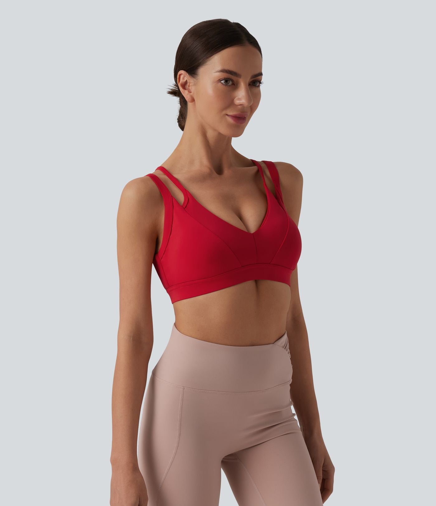 Brassière de sport SoftlyZero™ Airy yoga dos nu à double bretelles maintien léger effet frais InstantCool, protection solaire UPF50+