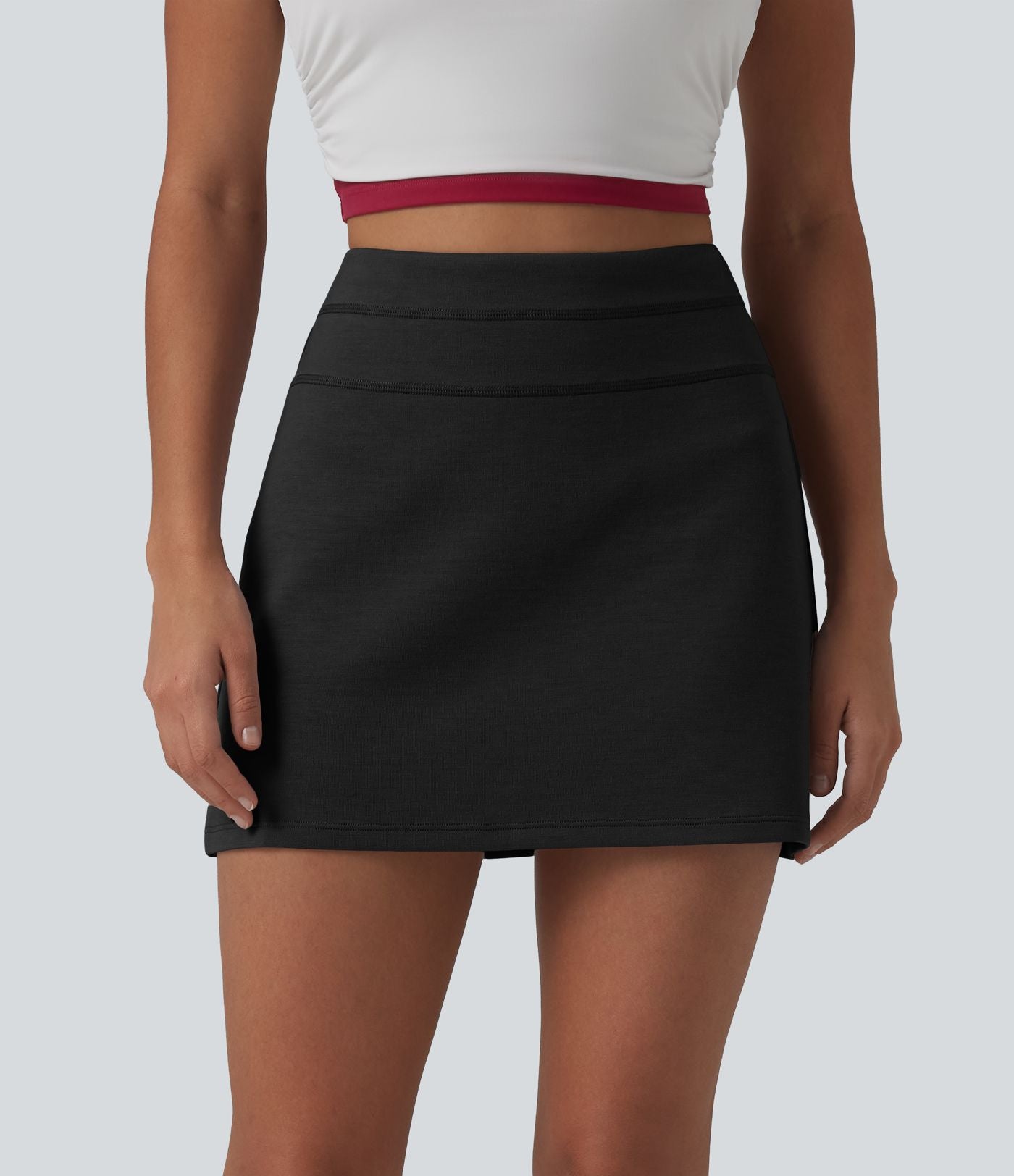 Jupe courte décontractée 2 en 1 SpacerTek™ taille haute avec effet ventre plat