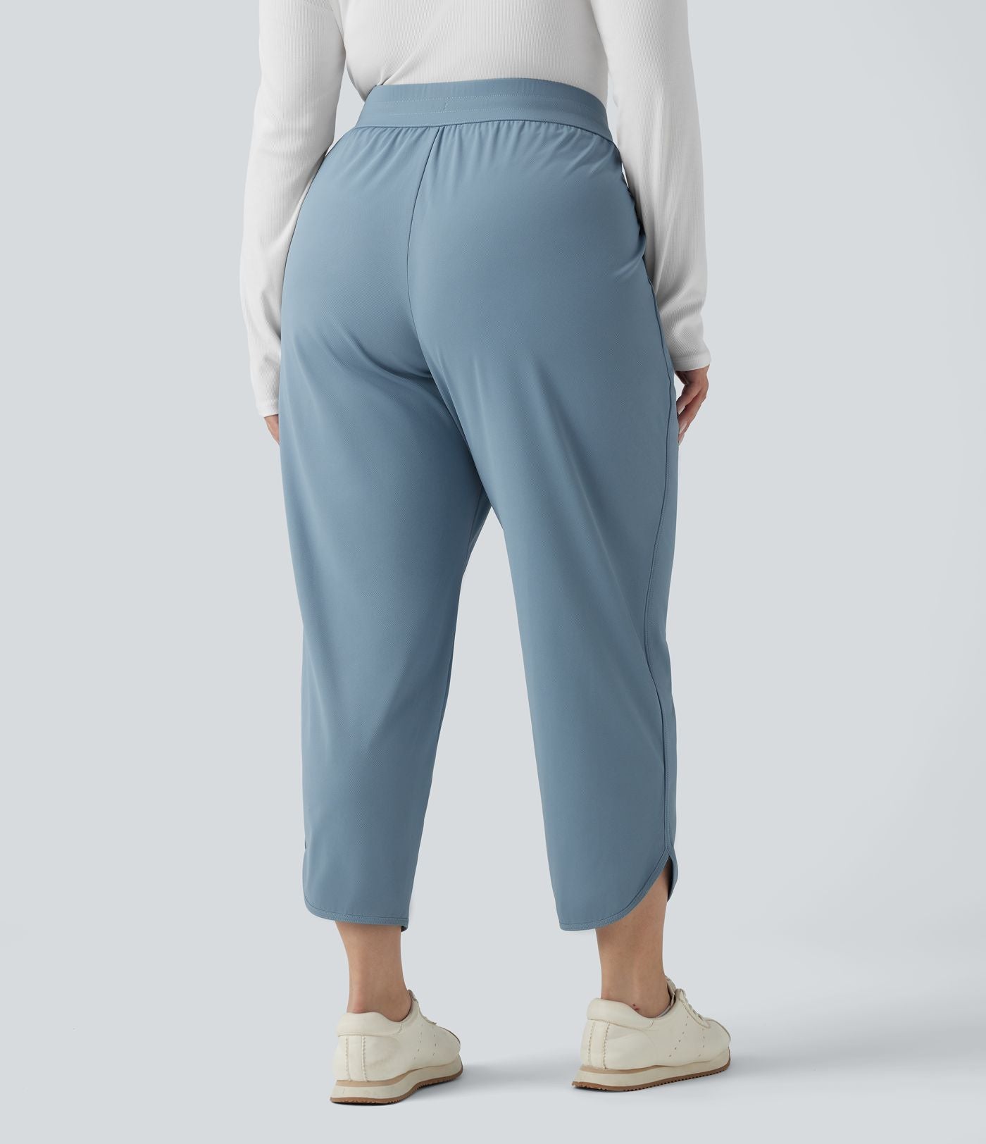 Pantalon golf grande taille fuselé taille mi-haute avec cordon de serrage, ourlet arrondi, séchage rapide et poches - UPF40+