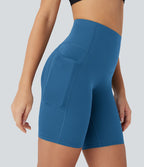 Short cycliste 17,5 cm d'entraînement gainant galbant taille haute avec poches Halara UltraSculpt™