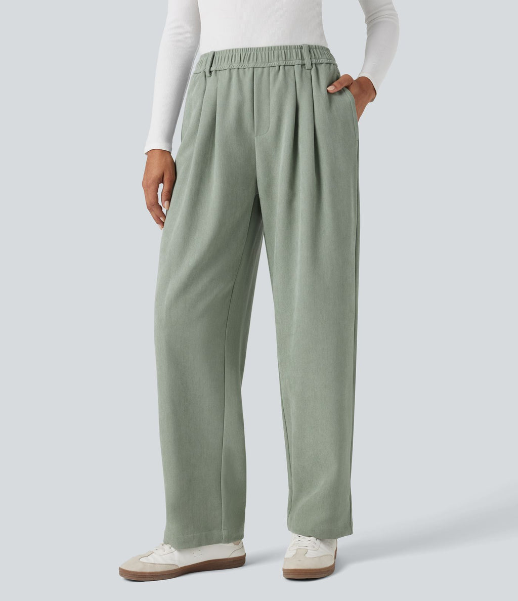 Pantalon taille mi-haute avec poches