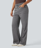Jean Halara Flex™ taille haute large à cordon de serrage en maille extensible effet frais InstantCool avec poches