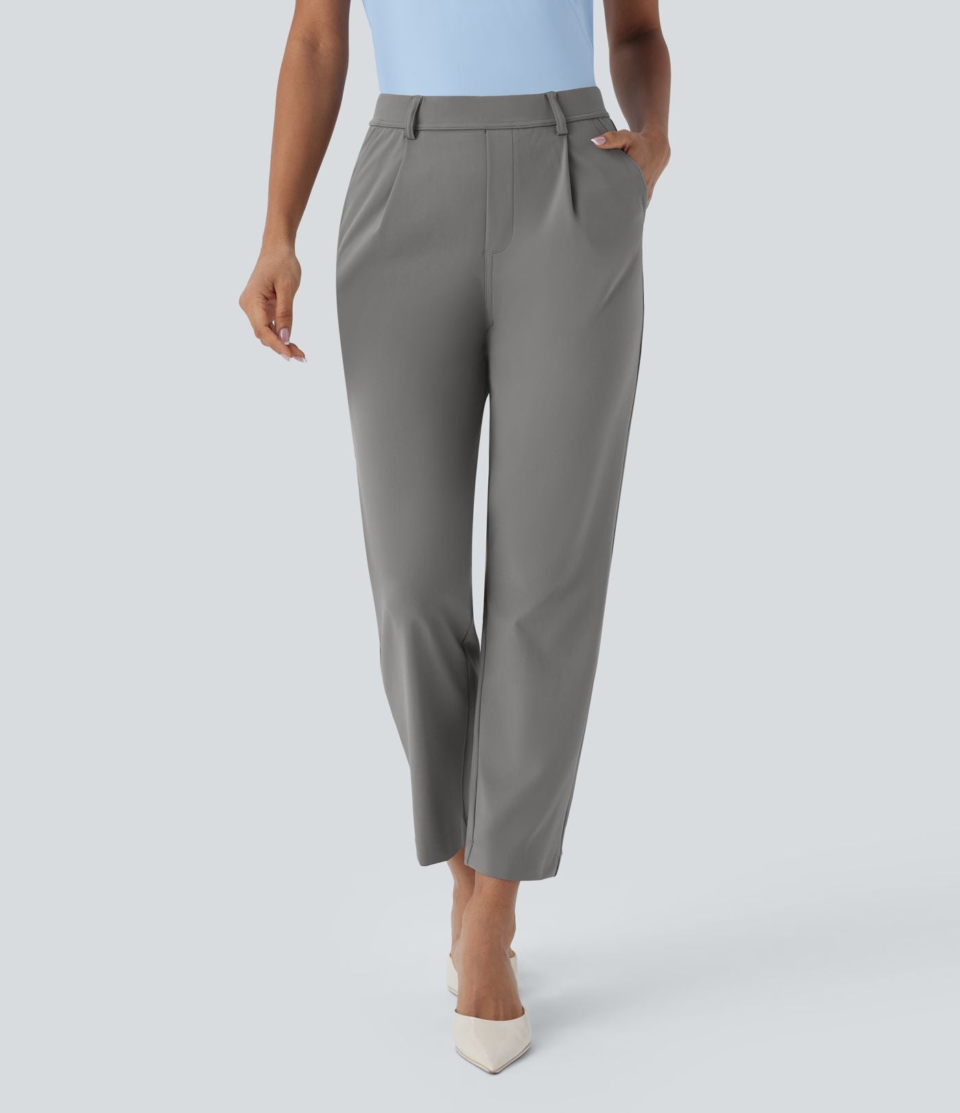 Pantalon de travail fuselé longueur cheville taille haute Halara Flex™ DayStretch avec poches