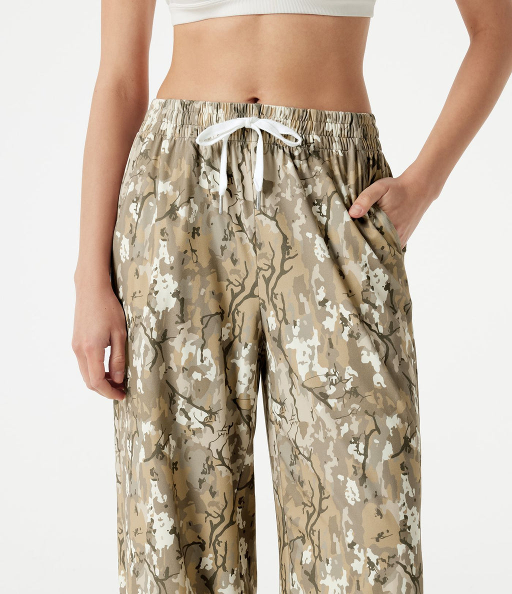 Pantalon de running baggy Halara UltraSculpt™ taille mi-haute imprimé camouflage avec cordon ajustable et poches