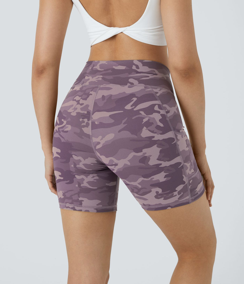 Short Course Biker Yoga Taille Haute avec Poches Latérales