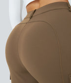 Pantalon cargo ajusté uni taille haute DayStretch avec poches zippées