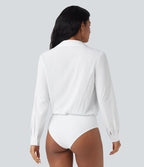 Body chemise de travail Breezeful™ col V manches longues séchage rapide