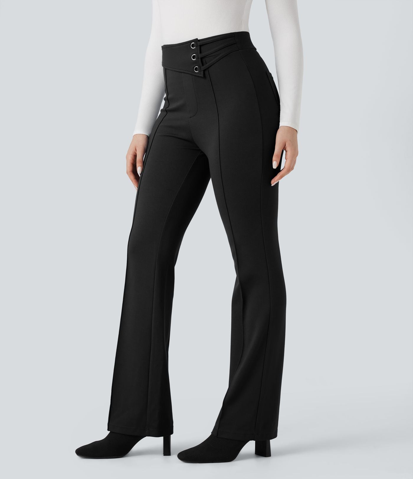 Pantalon tailleur évasé taille haute Halara Flex™ avec poches