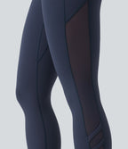 Legging de yoga 7/8 Halara UltraSculpt™ taille haute ventre plat avec empiècements en mesh contrastant et poche