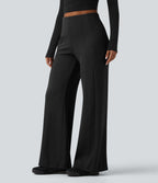 Pantalon casual SpacerTek™ large taille haute avec poches zippées