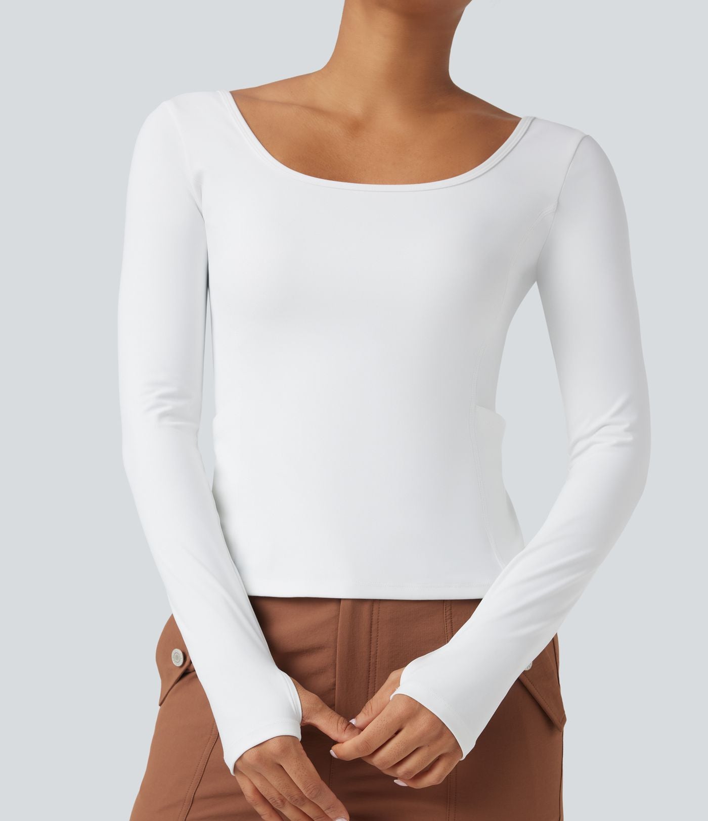 Haut de sport randonnée SoftlyZero™ Plush manches longues à trous pouces avec poches