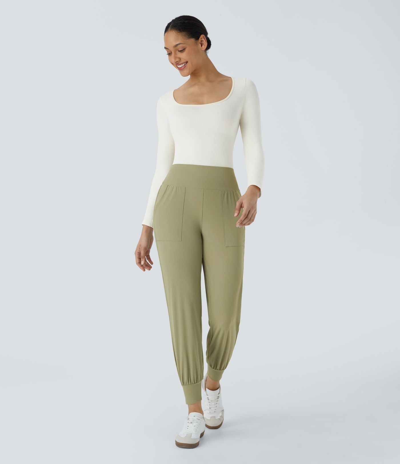 Jogging Casual Uni Taille Haute Poche Latérale