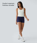 Softlyzero™ Plush Top Débardeur Uni Col en V Soutien-Gorge Intégré