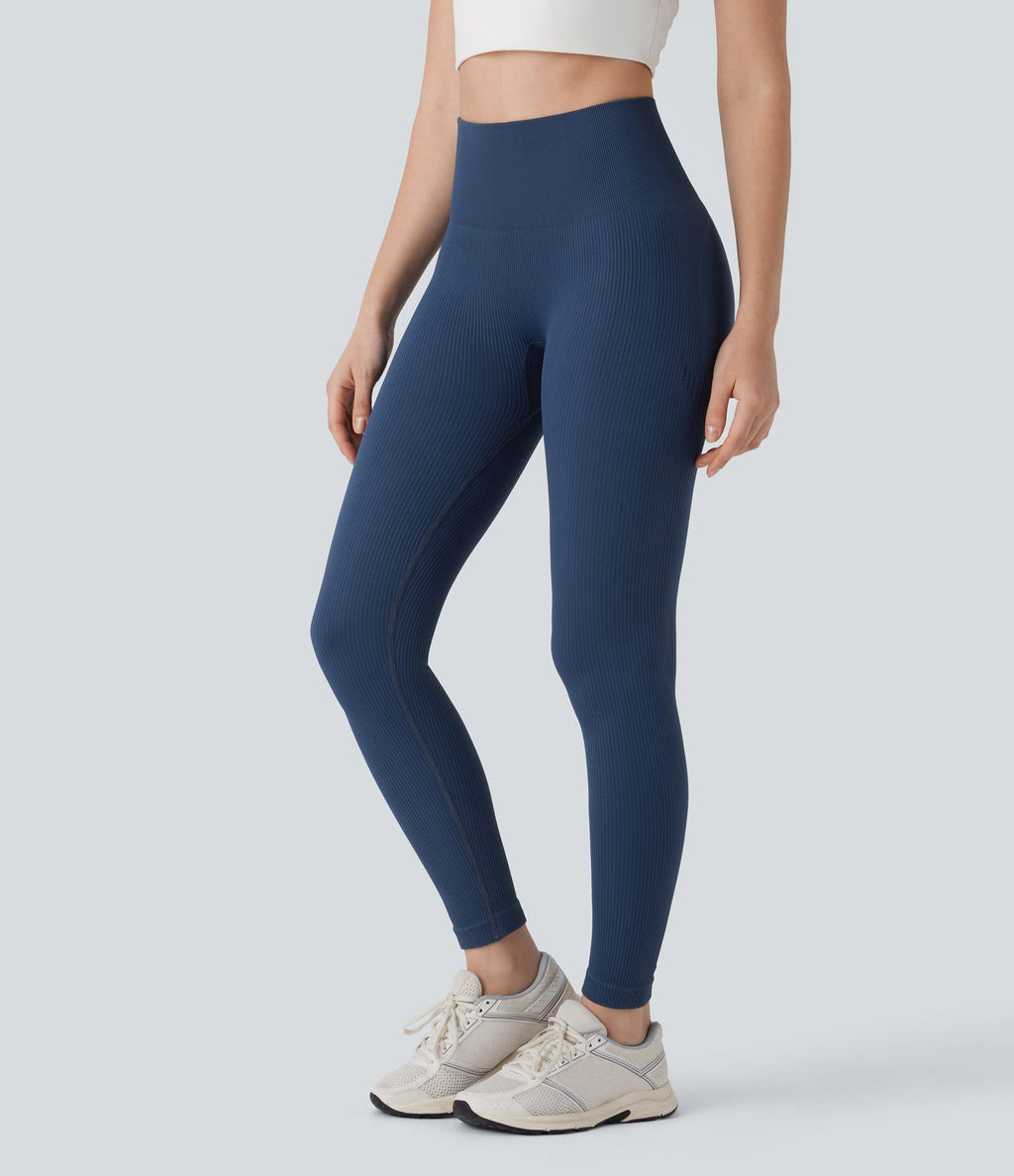 Legging de yoga 7/8 sans couture Seamless gainant et sculptant à taille haute