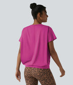 Haut de sport col rond manches courtes effet frais InstantCool avec fronces, protection solaire UPF50+