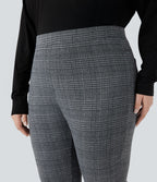 Pantalon tailleur skinny Halara Flex™ grande taille taille haute pied-de-poule à carreaux avec poches