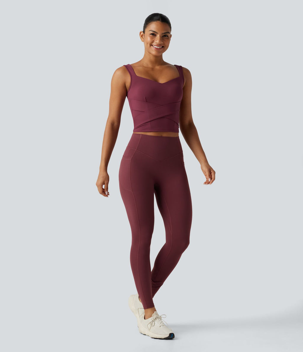 Débardeur de course SoftlyZero™ Airy col cœur croisé brassière intégrée effet frais InstantCool, protection solaire UPF50+