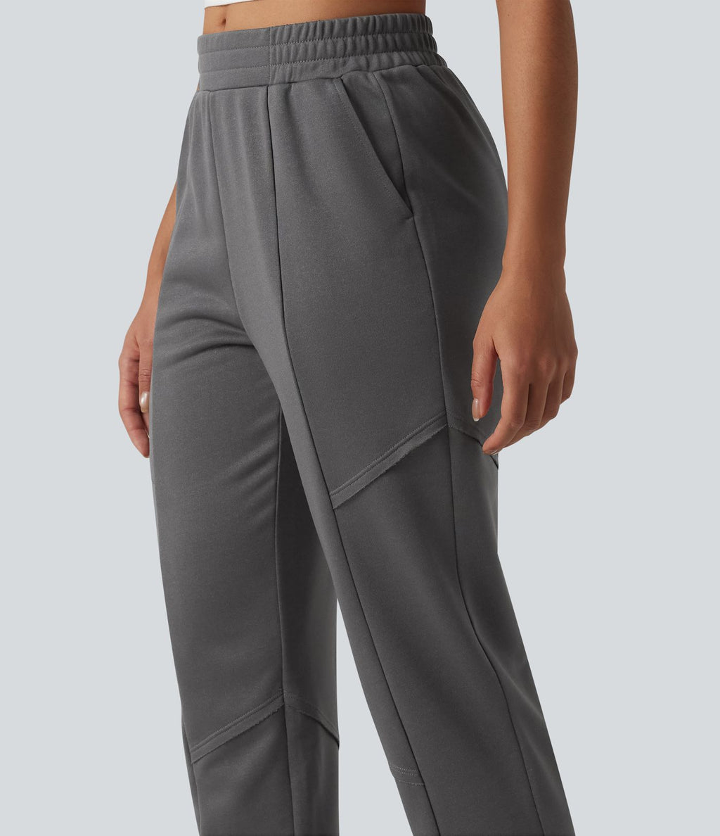 Jogging casual fuselé taille mi-haute avec poches