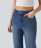 Jean droit 7/8 Halara Flex™ taille haute avec poches
