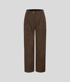 Pantalon en velours côtelé décontracté taille moyenne avec poches latérales