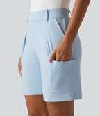Short tailleur cargo ample à taille haute plissé DayStretch avec poches