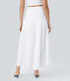 Jupe Longue Casual Breezeful™ Taille Haute à Volants 2en1 Fluide Sèchement Rapide Quotidien Maxi