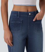 Halara Flex™ Short en jean casual taille mi-haute ourlet roulé avec poches