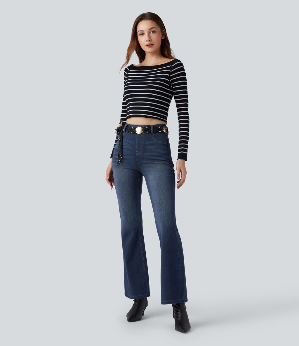 Legging denim bootcut Halara Flex™ gainant effet push-up taille haute avec poches