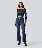 Legging denim bootcut Halara Flex™ gainant effet push-up taille haute avec poches