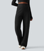Pantalon de yoga taille haute coupe droite en maille gaufrée sans couture Seamless Flow