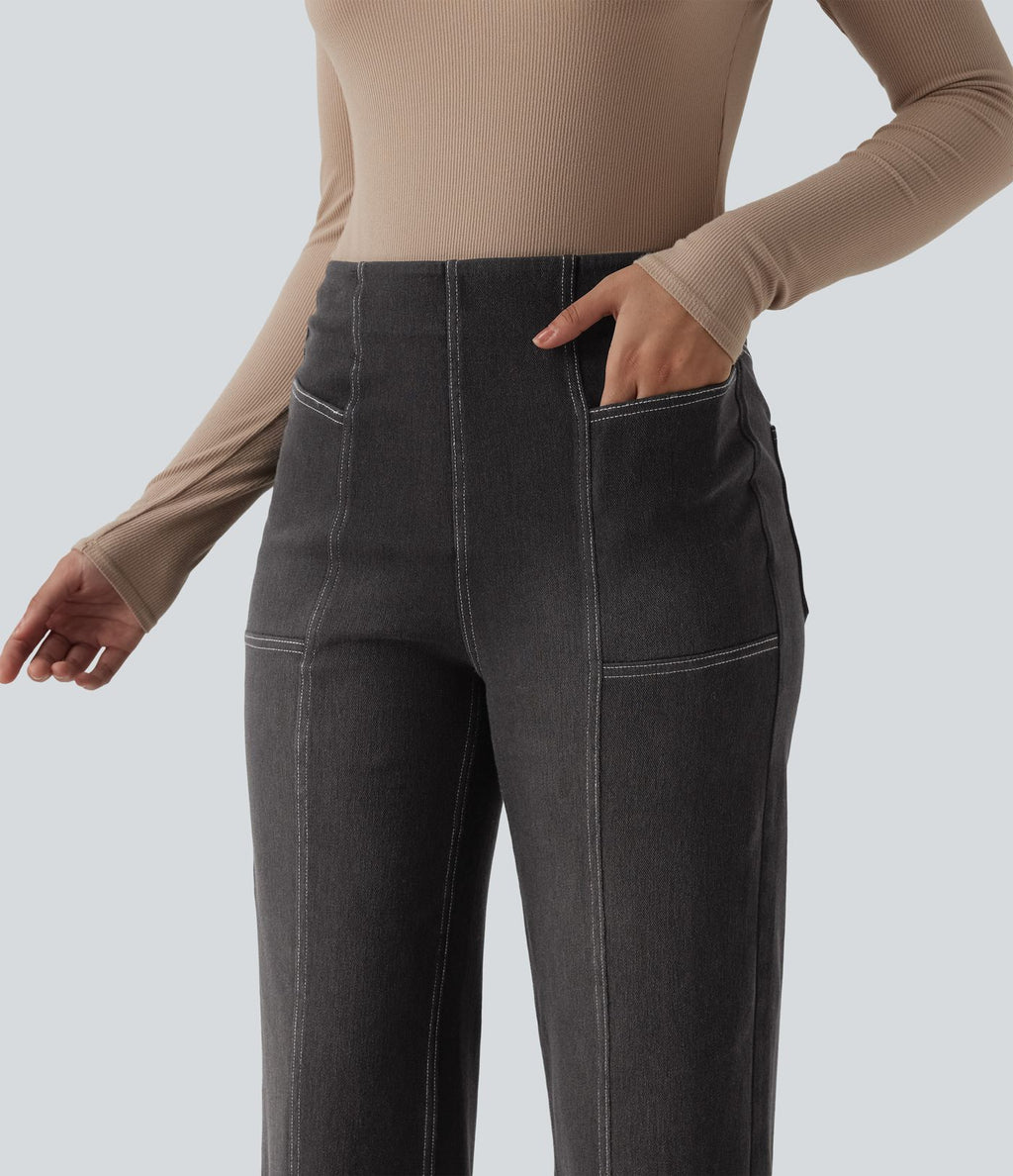 Halara Flex™ Jean large décontracté taille haute ventre plat avec poches